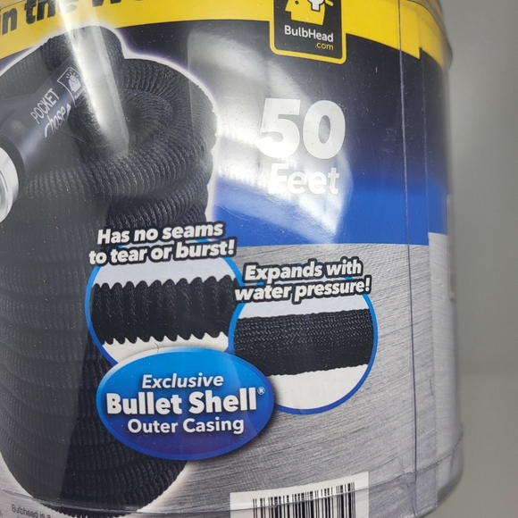 Pocket Hose Silver Bullet 50ft Turbo Shot Nozzle Multi Spray Patterns Expandable - Picture 6 of 6